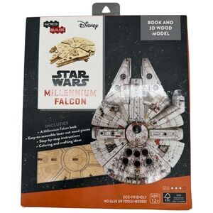 Incredi Builds Star Wars Millennium Falcon 3D Wood Model Book Ages 12+